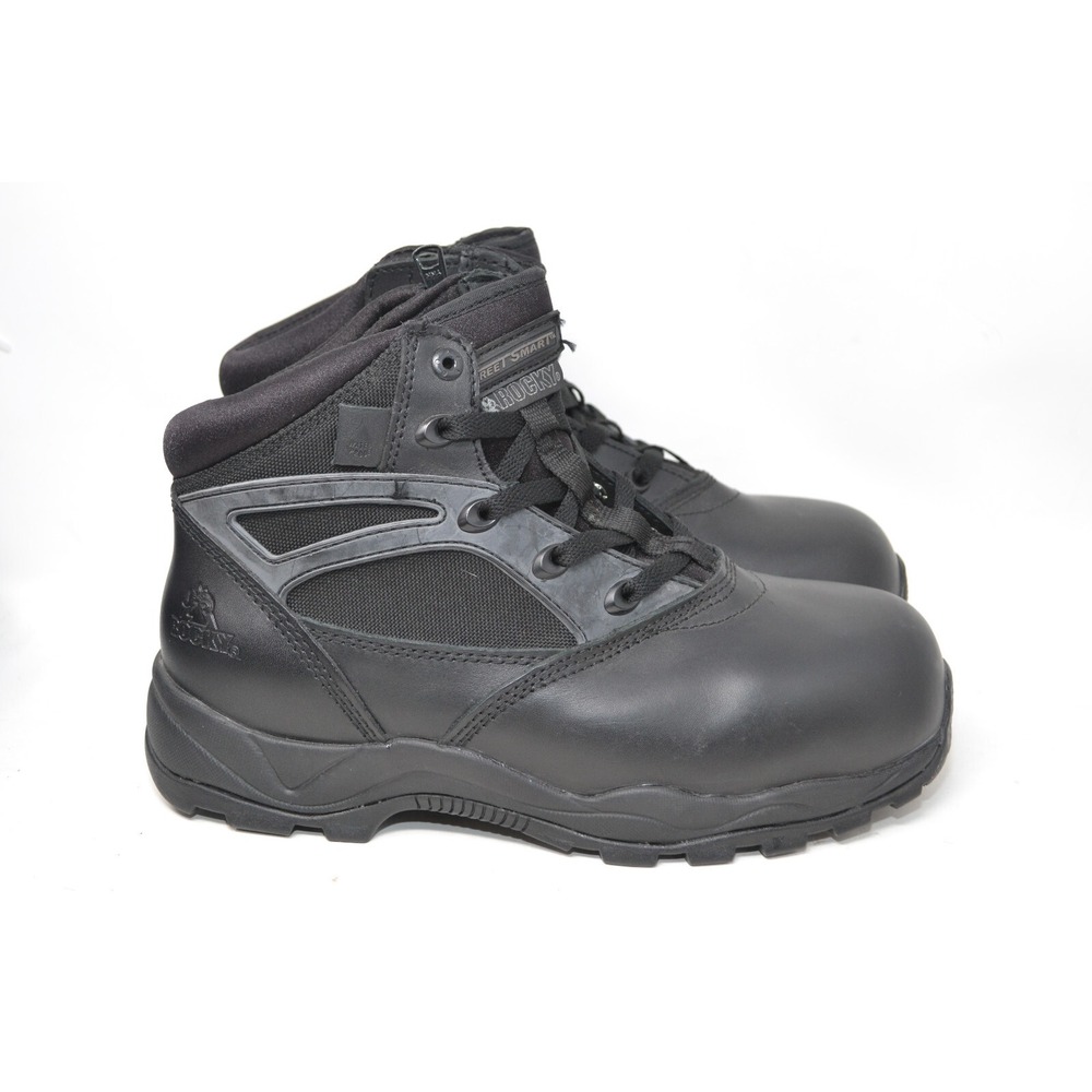 Rocky Mens 5" Street‎ Smart Duty Work Shoes Waterproof Boots Size 9W Black